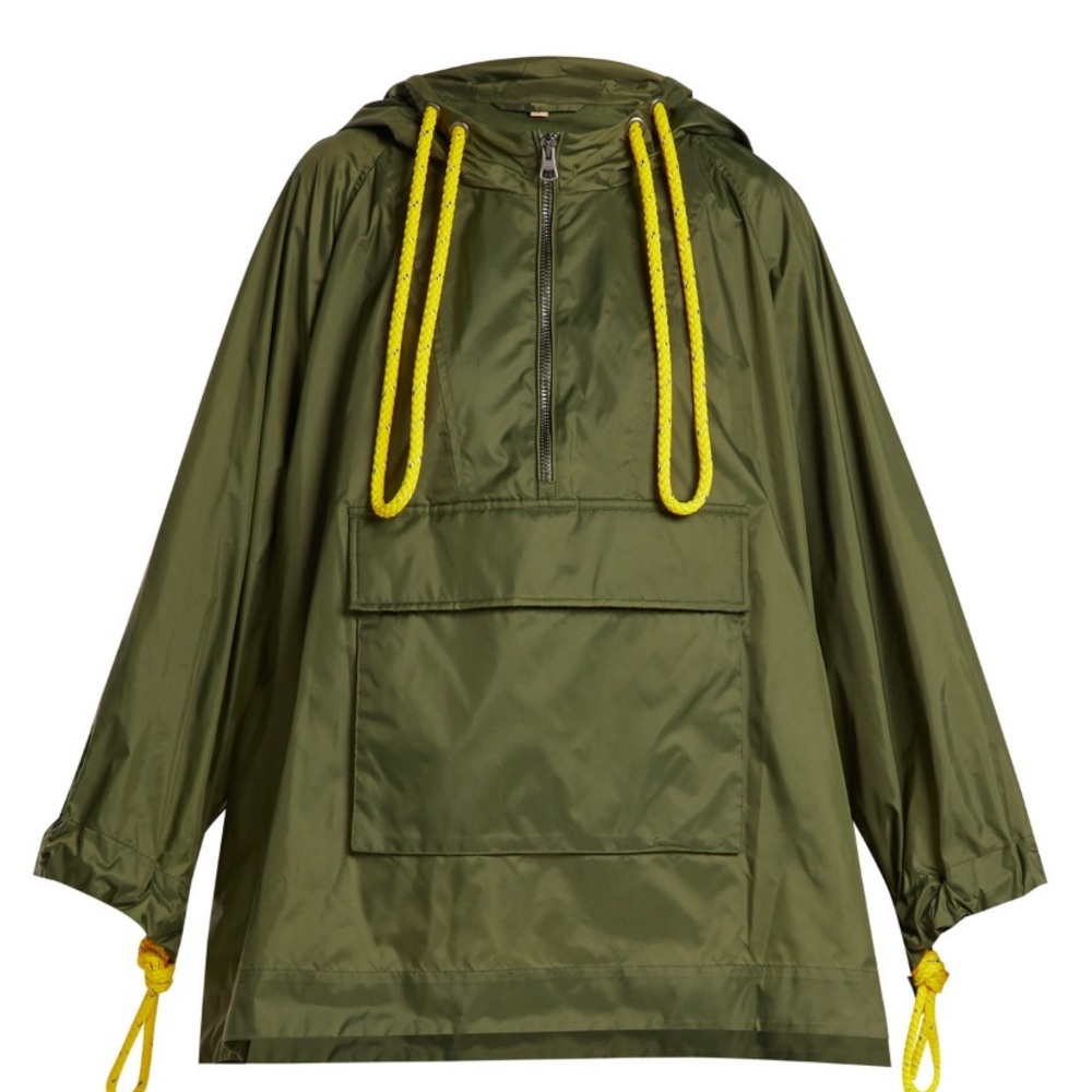 Burberry Olive Green Hooded Jacket